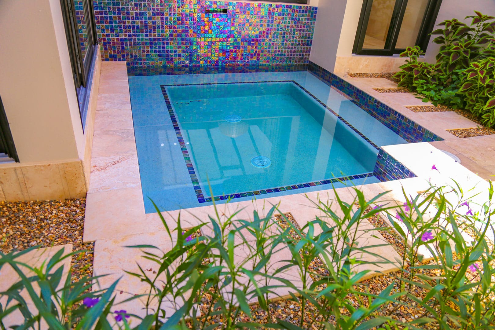 Outdoor plunge pool outside of the Deluxe Suites at The Resort at Almond Beach