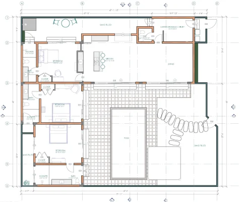 JRV 3 BR Courtyard Villa - Floorplan webopd